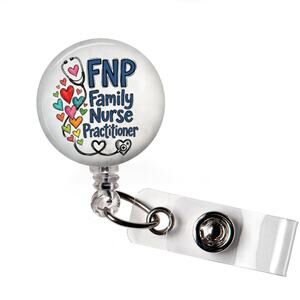 Badge Reel Family Nurse Practitioner FNP Retractable ID Holder